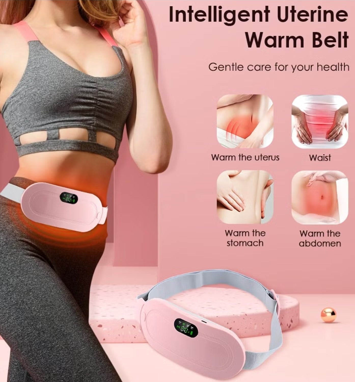 Cordless Heating & Vibration Relief Belt for Period Pain